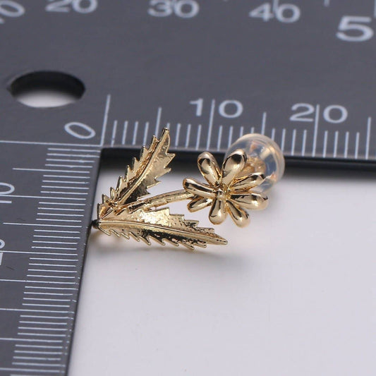 Pair Flower Gold Filled Studs