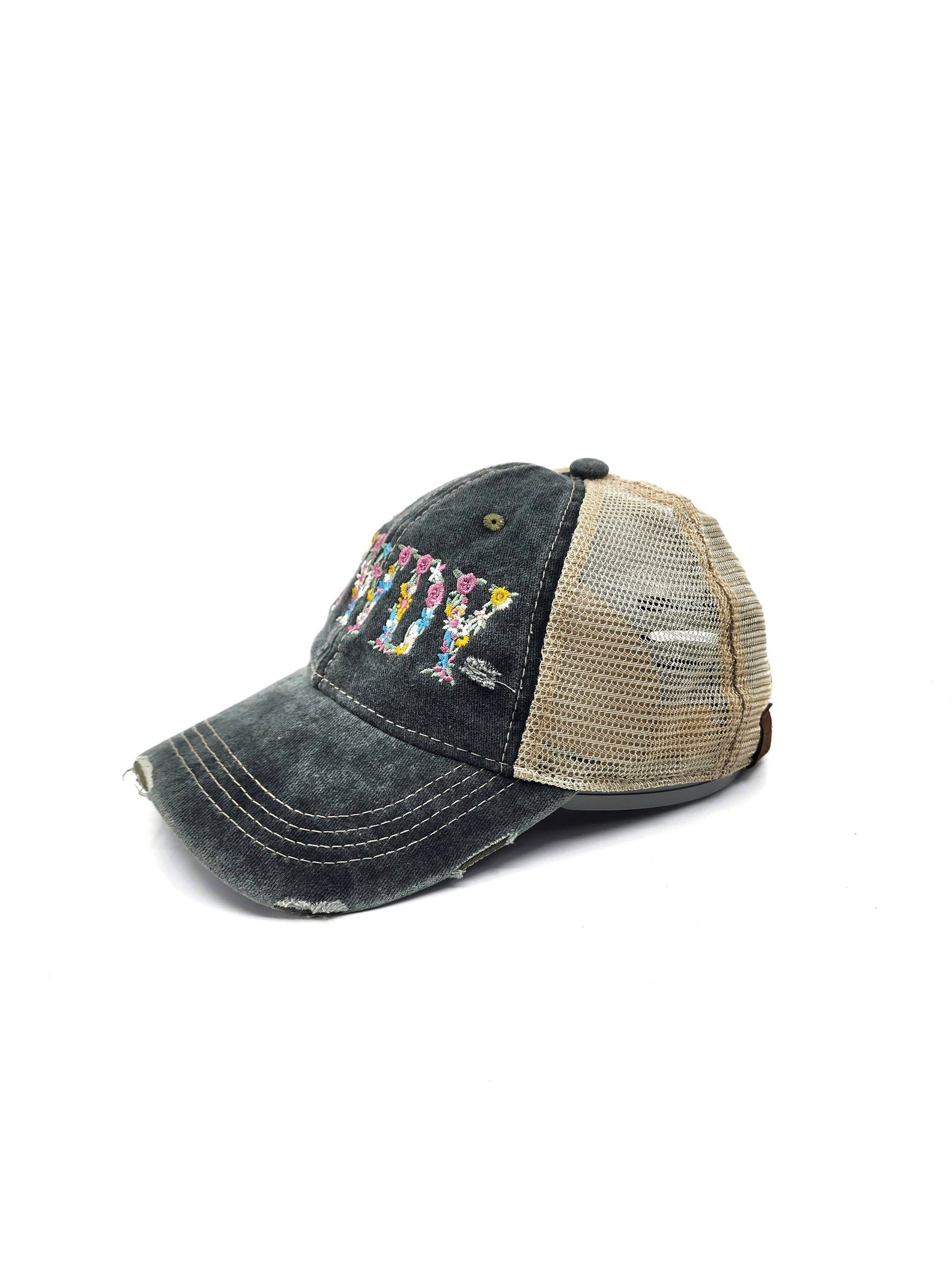 HOWDY Embroidered Distressed Denim Baseball Cap