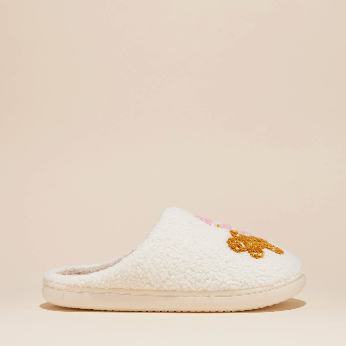 Gingerbread Man & Hot Chocolate slippers for Christmas Gift: Pink