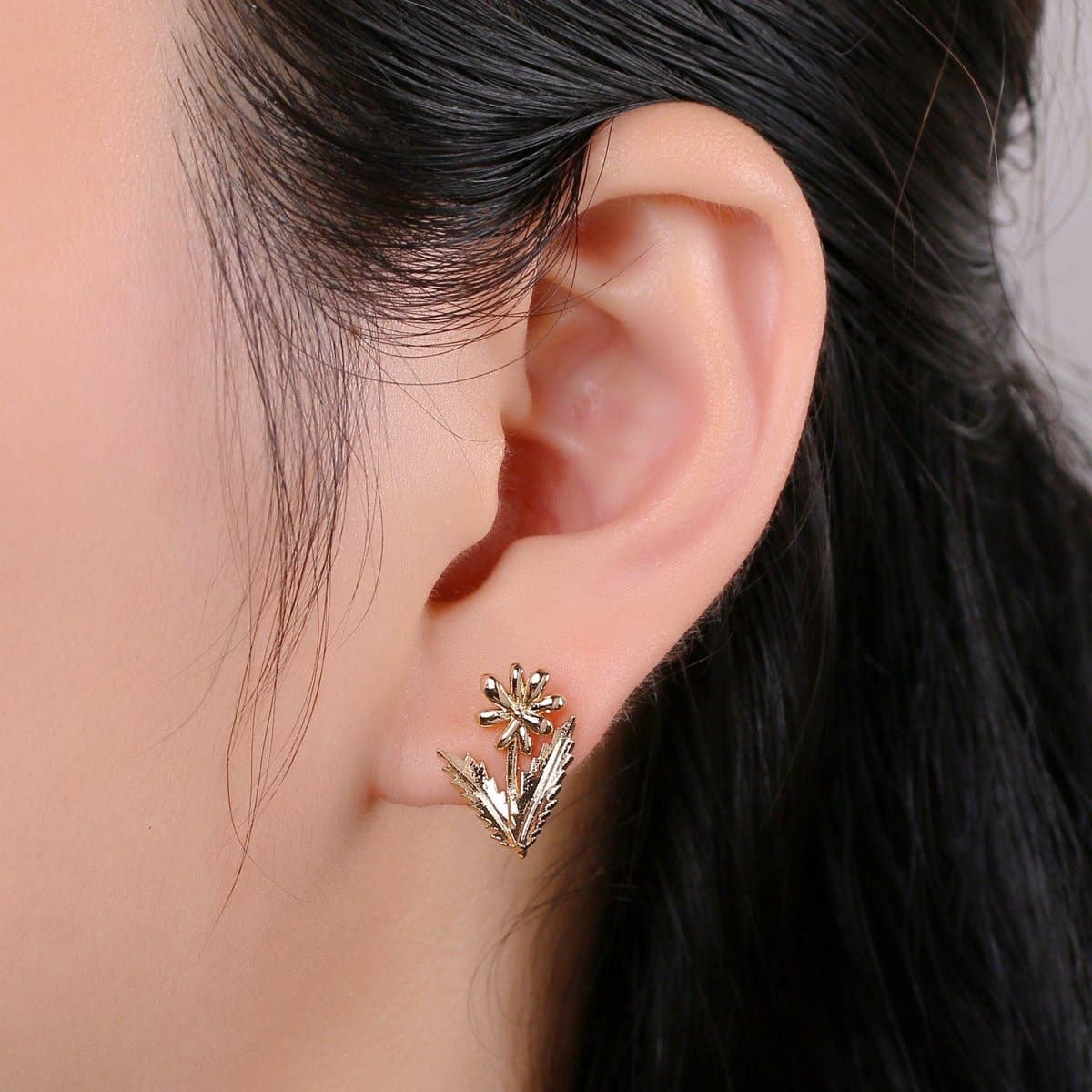 Pair Flower Gold Filled Studs