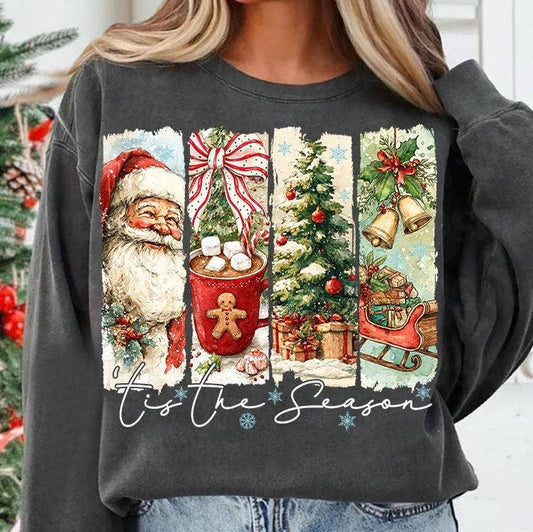 Comfort Colors Christmas Tis the Season Tee, Xmas Santa
: Pepper / Comfort Color T-Shirt