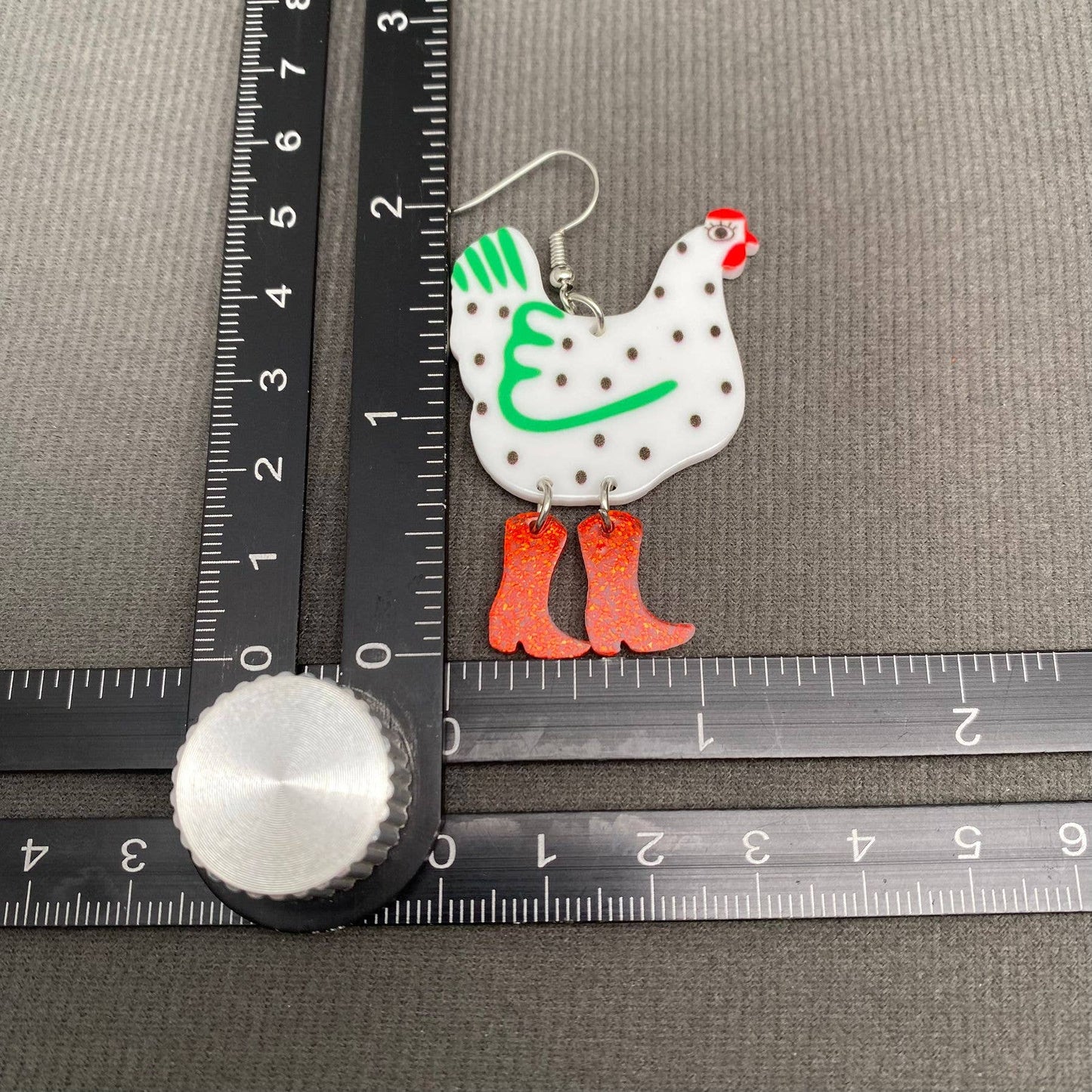 Acrylic Chicken Dangle Earrings