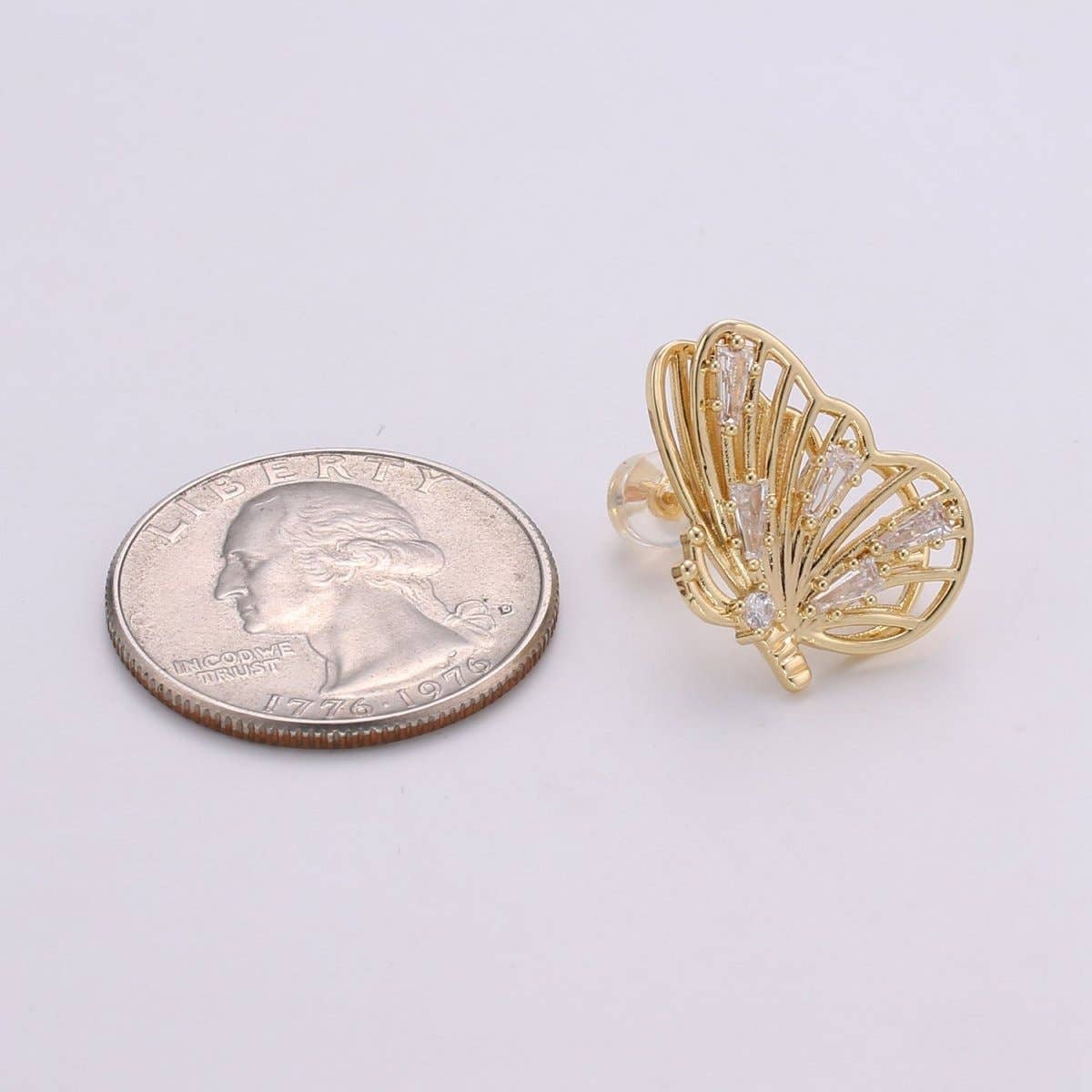 Gold Butterfly Earrings • butterfly stud earrings • Bold earrings • Statement earrings • Big stud earrings • gold stud earrings
