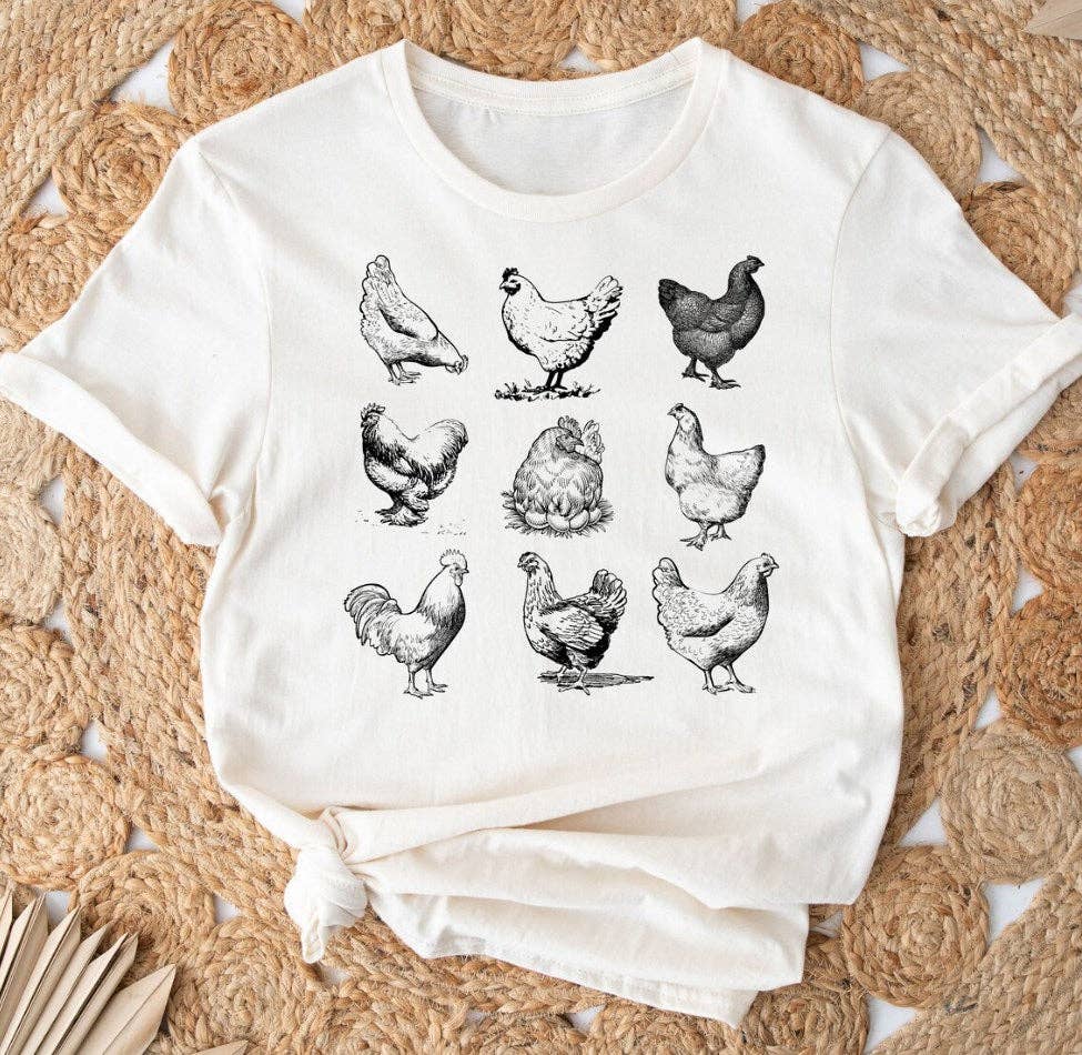 9 Chicken Sketches T-Shirt