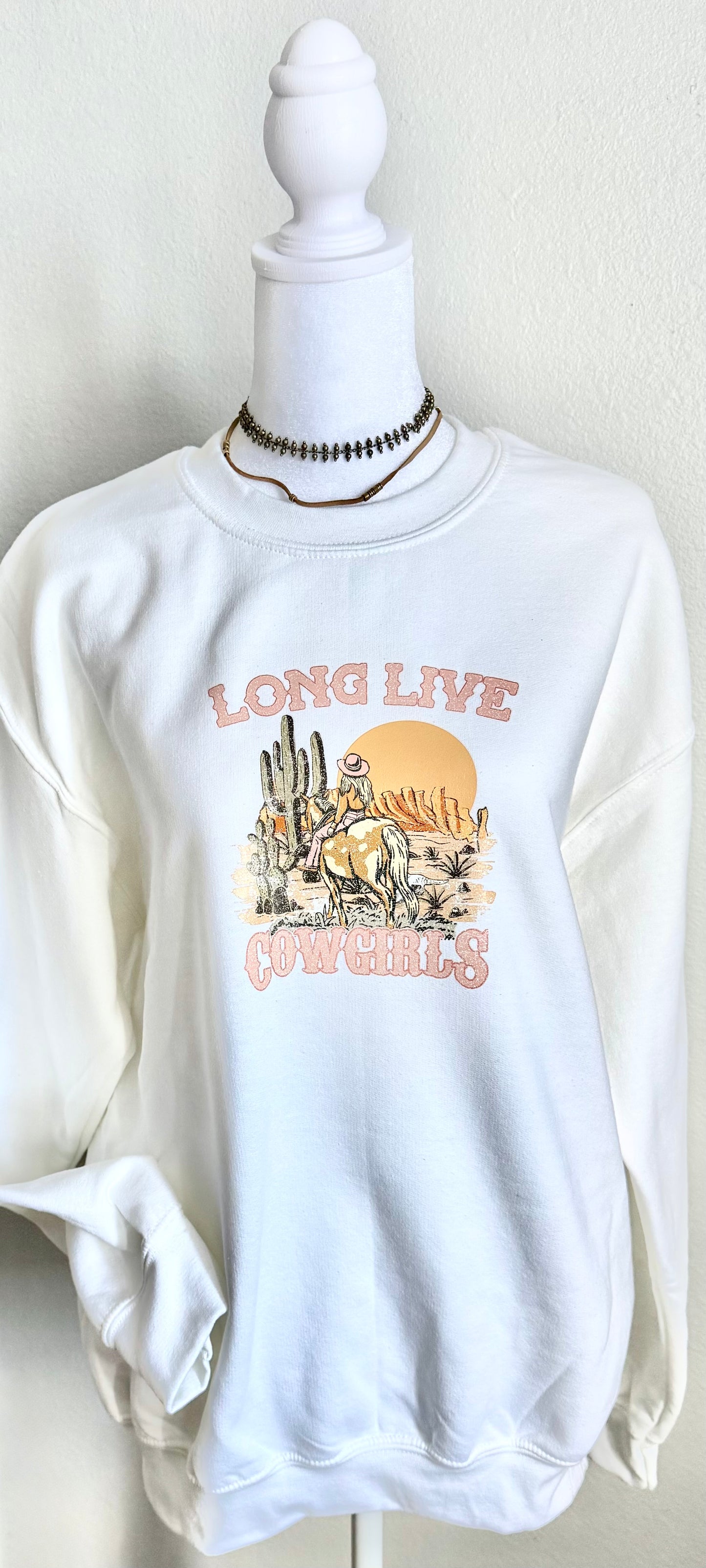 Long Live Cowgirls Sweater: White