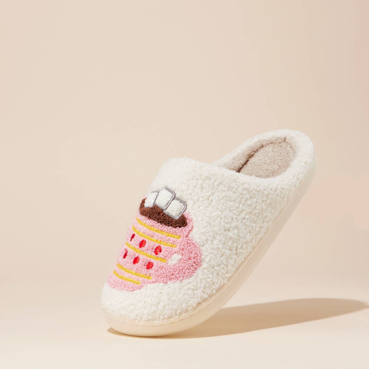 Gingerbread Man & Hot Chocolate slippers for Christmas Gift: Pink
