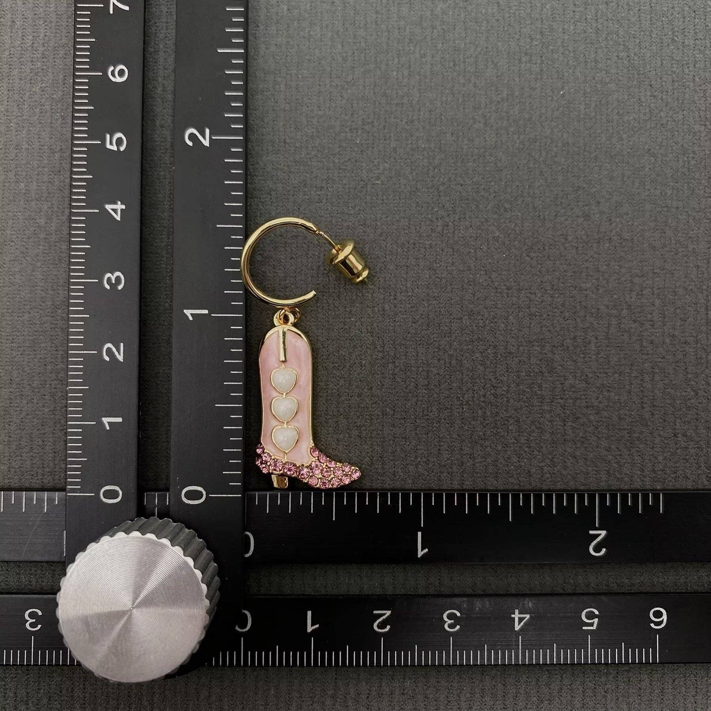 Western Style Enamel Boots Charm Post Earrings