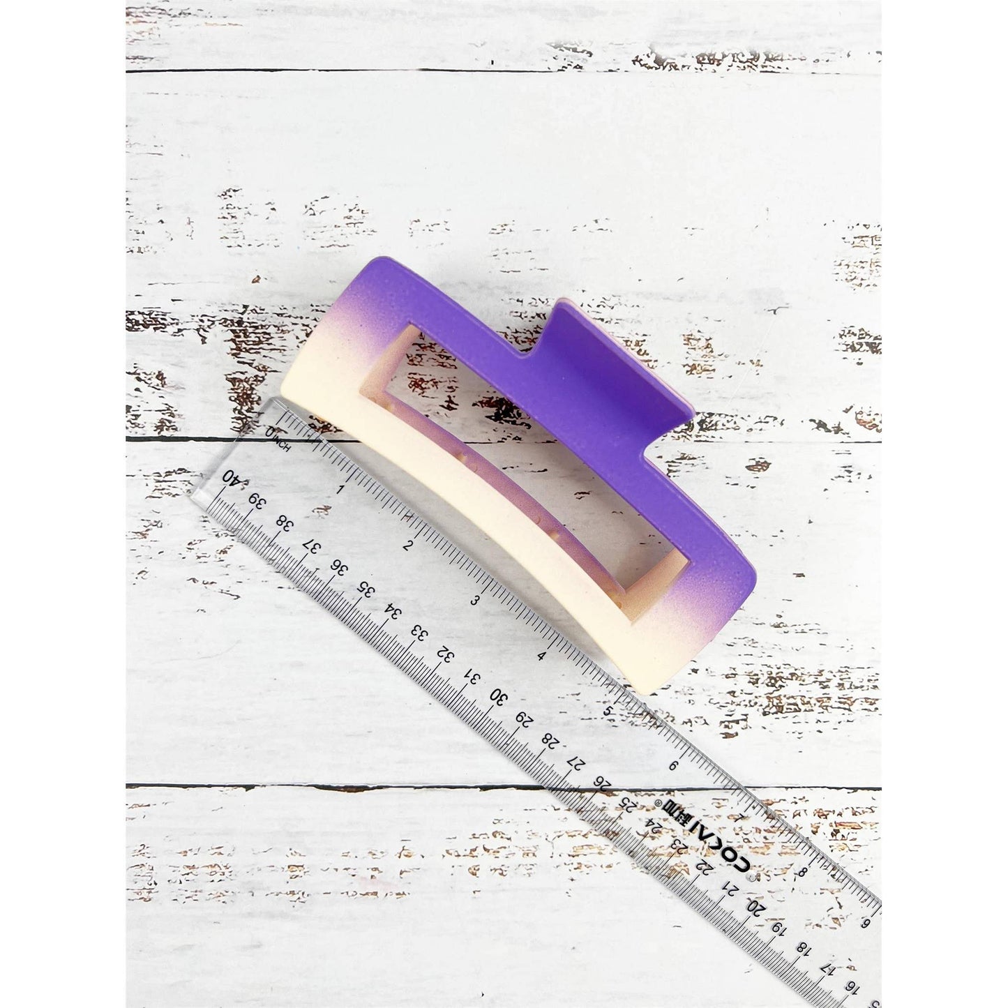 MATTE TWO TONE COLOR RECTANGLE SHAPED STYLING HAIR CLAW: ASSORTED