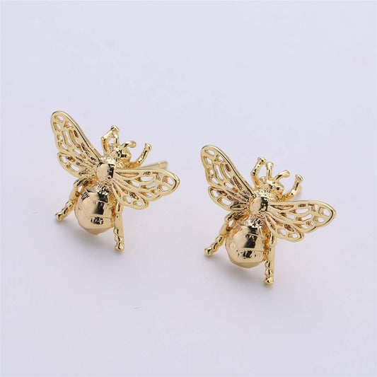 14K Gold Filled Bumble Bee Earring Stud