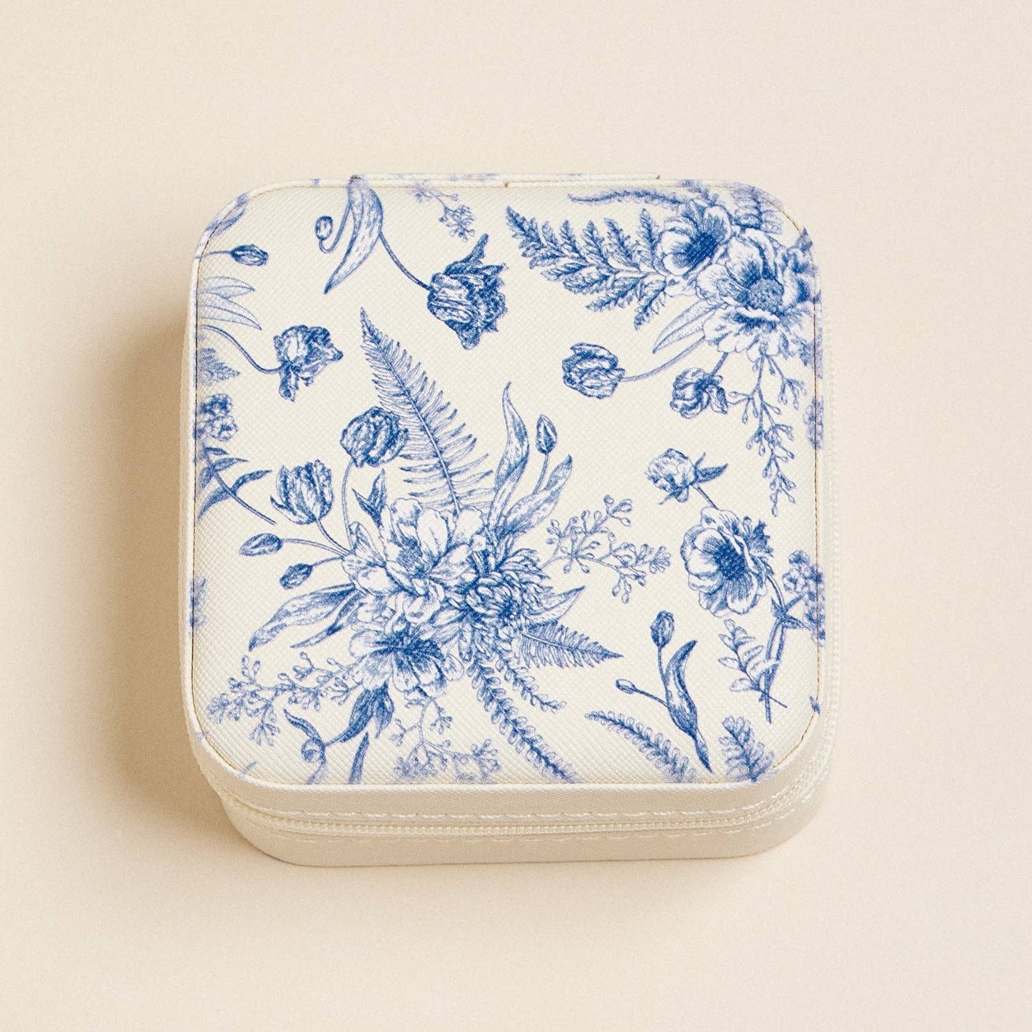 Blue Blossom Jewelry Box -Travel size: Navy